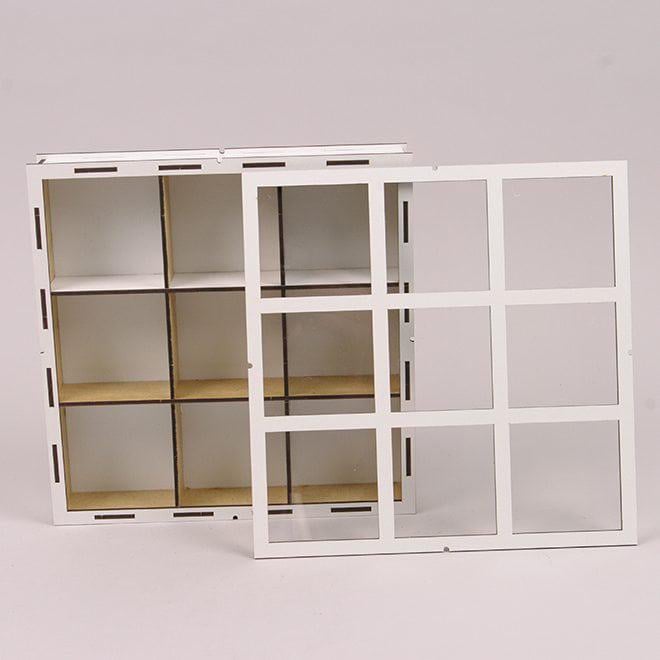 Коробка подарочная Flora квадратная с прозрачной крышкой на 9 отделений Белый (33280) - фото 4