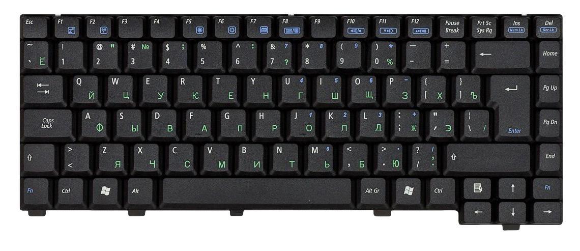 Клавиатура для ноутбука Asus EEE PC A6 вертикальный Enter Black