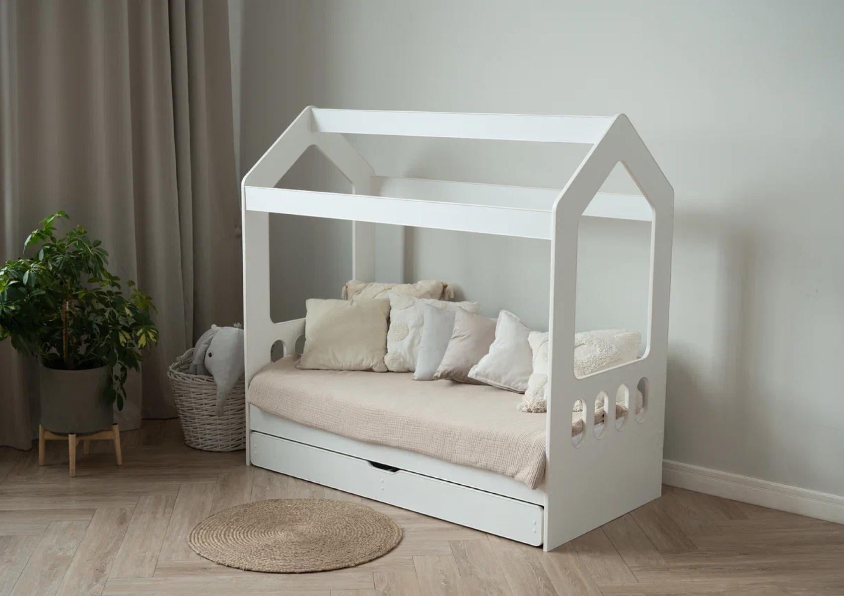 Детская кроватка одноярусная Домик-3 Белый