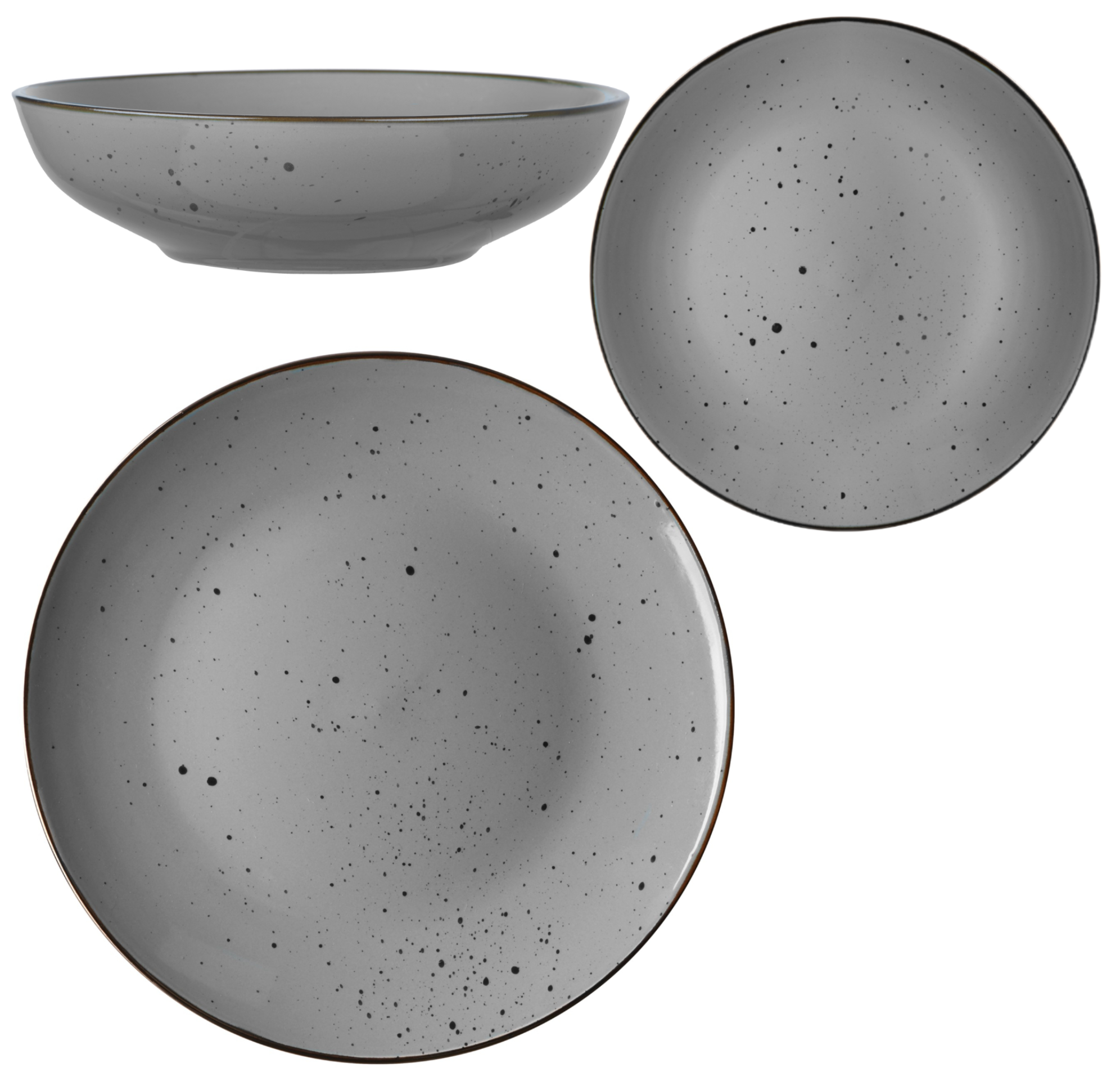 Сервиз столовой посуды Ardesto Bagheria 36 пр. 12 персон каменная керамика Серый