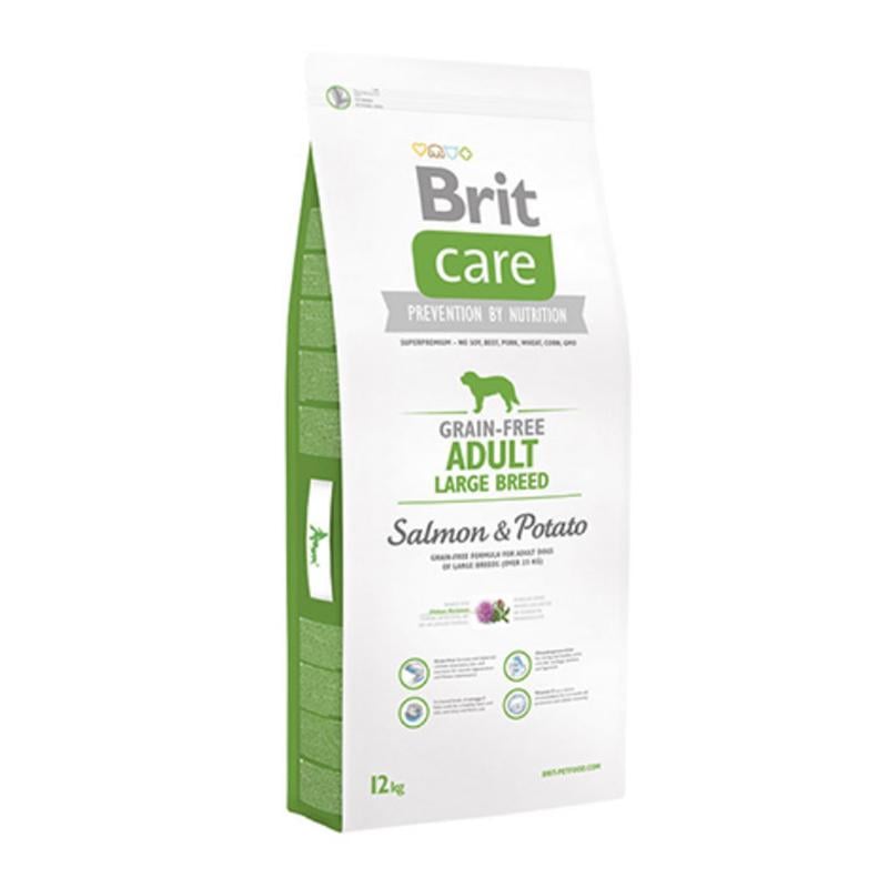Корм для собак беззерновой Brit Care Grain free Large Breed Salmon & Potato лосось и картошка для взрослых собак больших пород 12 кг (7163966)
