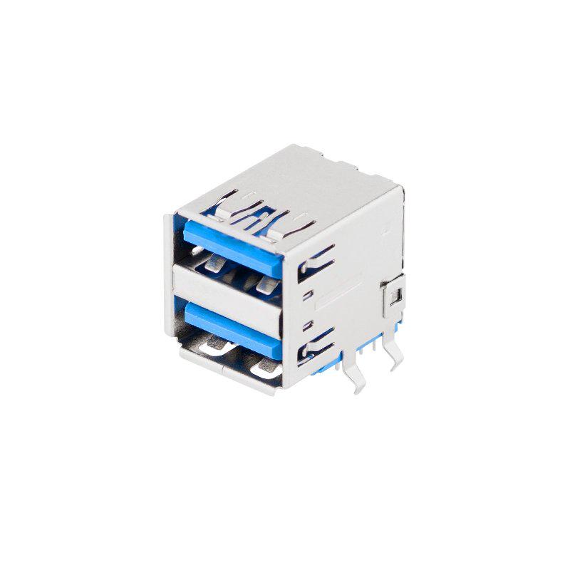Гнездо USB A 3.0 сдвоенное горизонтальное (A150025) Гнездо USB A 3.0 сдвоенное горизонтальное (A150025)