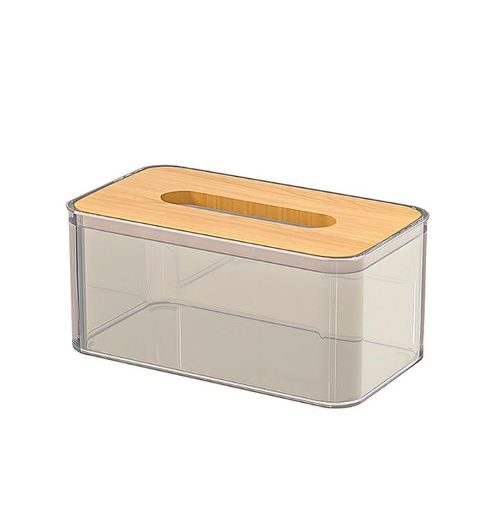 Салфетница-коробка Lesko 3565 прямоугольная пластиковая 21,5х13х9,5 см Gray (20932283)