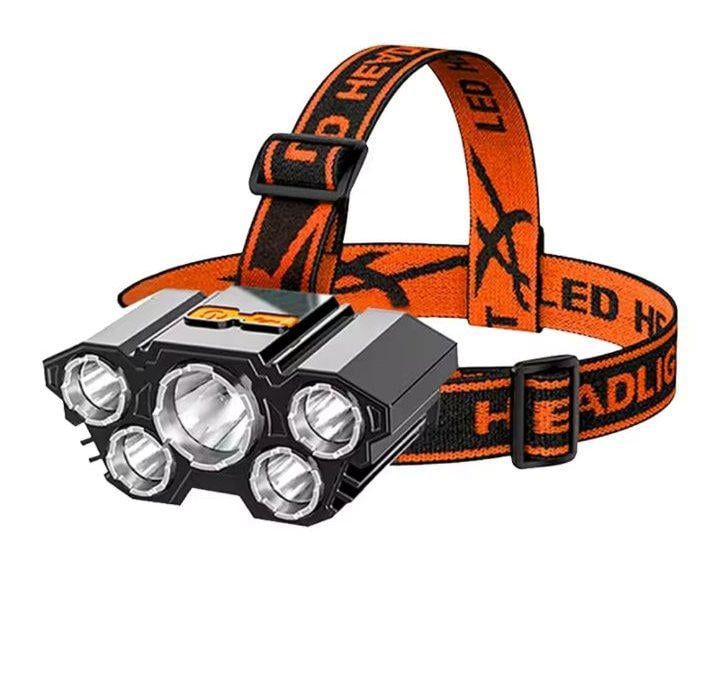 Ліхтар налобний 5 LED Помаранчевий (4027)