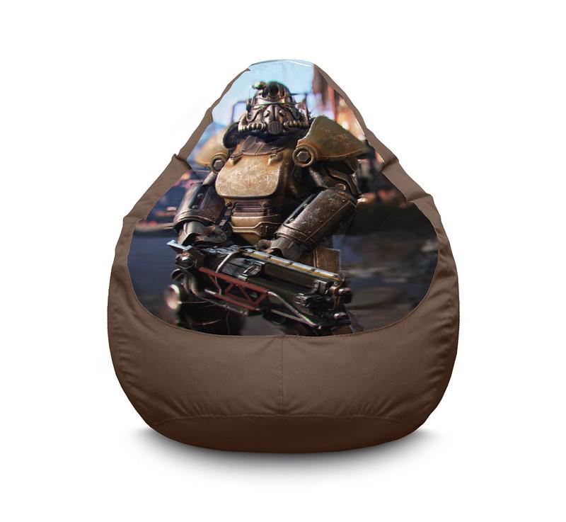 Крісло мішок iPuff Fallout Power armor Оксфорд XXXL 100х135 см Коричневий