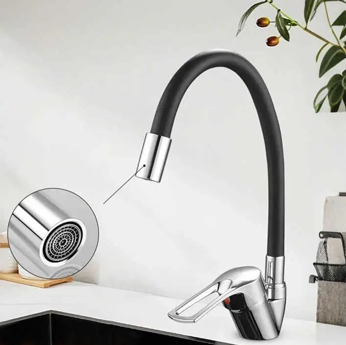 Змішувач із гнучким краном Water Tap 48 см Чорний (27735480) - фото 3