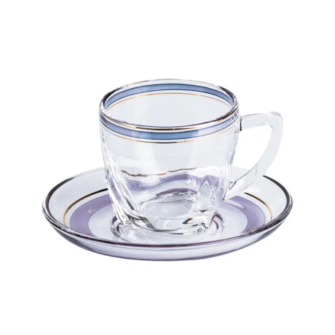 Чайний сервіз скляний Clear на 6 персон Синій - фото 2 Чайний сервіз скляний Clear на 6 персон Синій - фото 2