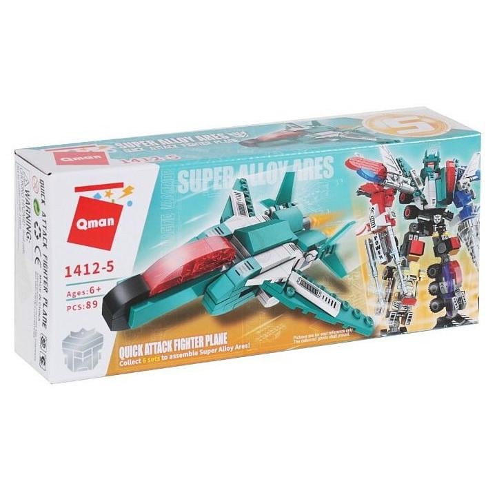 Конструктор дитячий Qman 1412-1-6 транспорт 79 дет. Fighter Plane (RLT24107s31392)