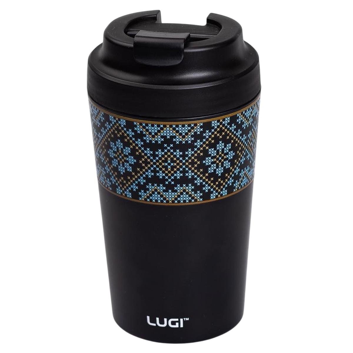 Термокружка Вишиванка з кришкою на защіпці 380 мл Чорний (HP-14-50B)