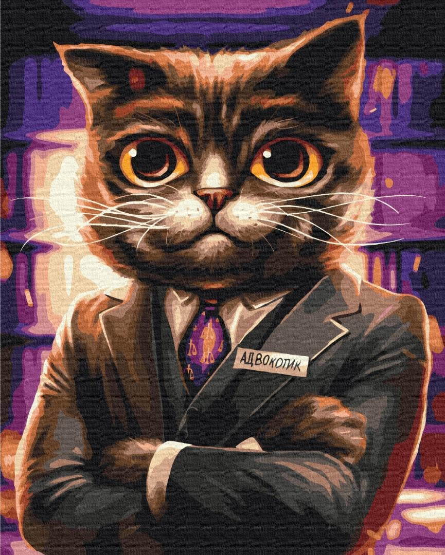 Картина по номерам Brushme Котик адвокат 40x50 см (BS53665)