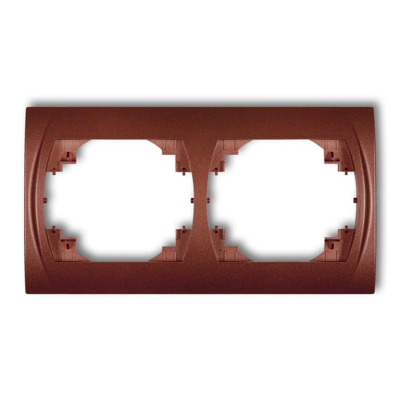 Рамка подвійна горизонтальна Karlik Logo Коричневий металік (9LRH-2)