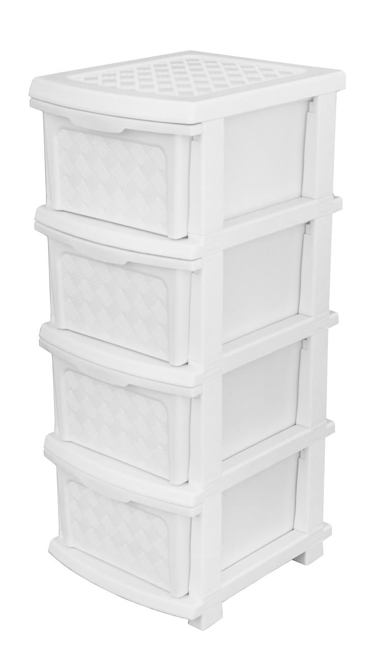 Комод пластиковый R-Plastic 04004 Компакт плюс на 4 ящика 86x40x34 см Белый (5156-БЛ) - фото 2 Комод пластиковый R-Plastic 04004 Компакт плюс на 4 ящика 86x40x34 см Белый (5156-БЛ) - фото 2