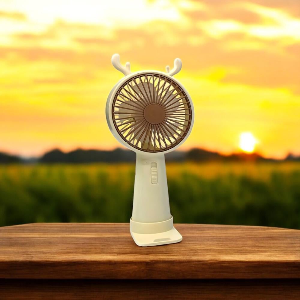 Вентилятор портативний Оленя з ріжками на акумуляторі та USB Бежевий (51-беж-39559) - фото 6 Вентилятор портативний Оленя з ріжками на акумуляторі та USB Бежевий (51-беж-39559) - фото 6