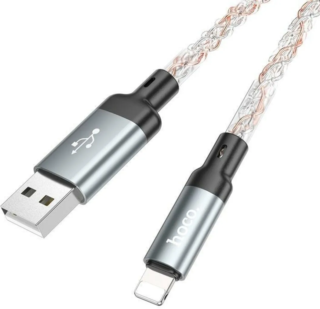 Кабель Hoco U112 Shine USB to Type-C 1 м Сірий (U112 usb-lighting) - фото 3