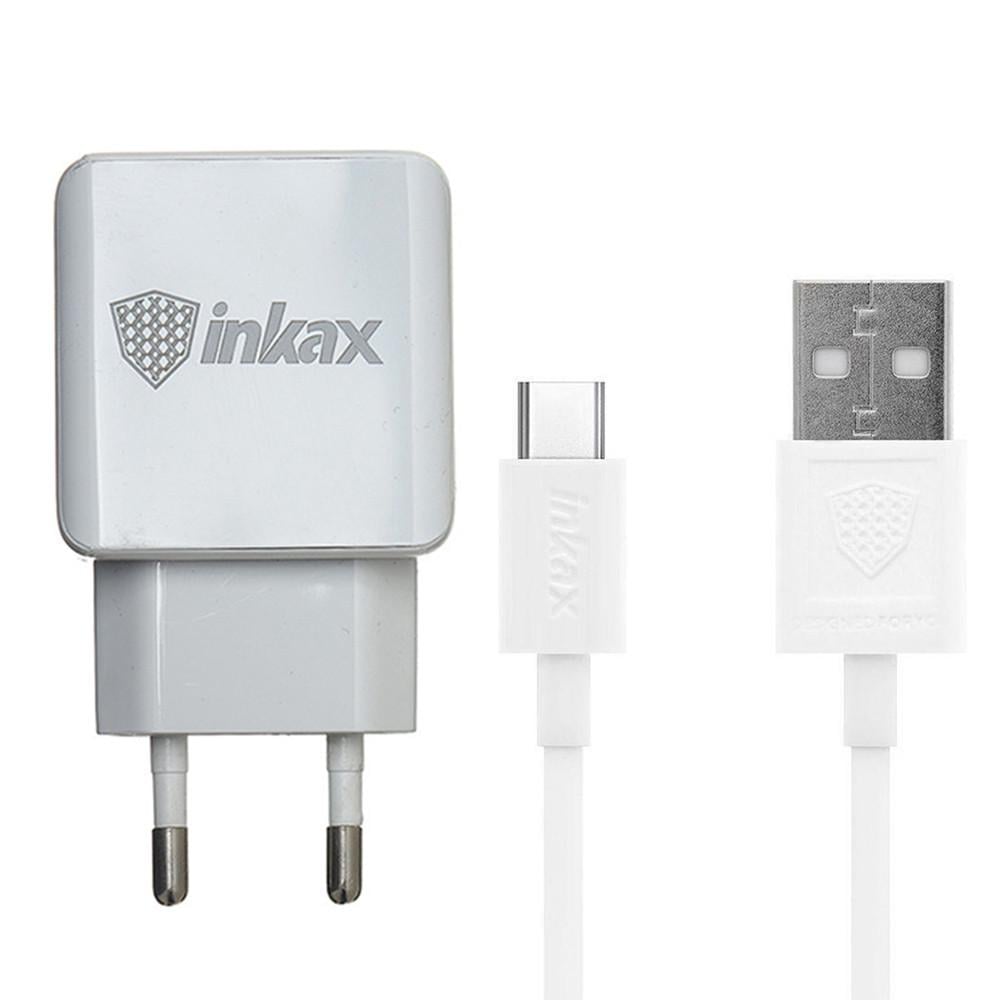 Мережевий зарядний пристрій INKAX CD-01 з кабелем Type-C White (1226034743)