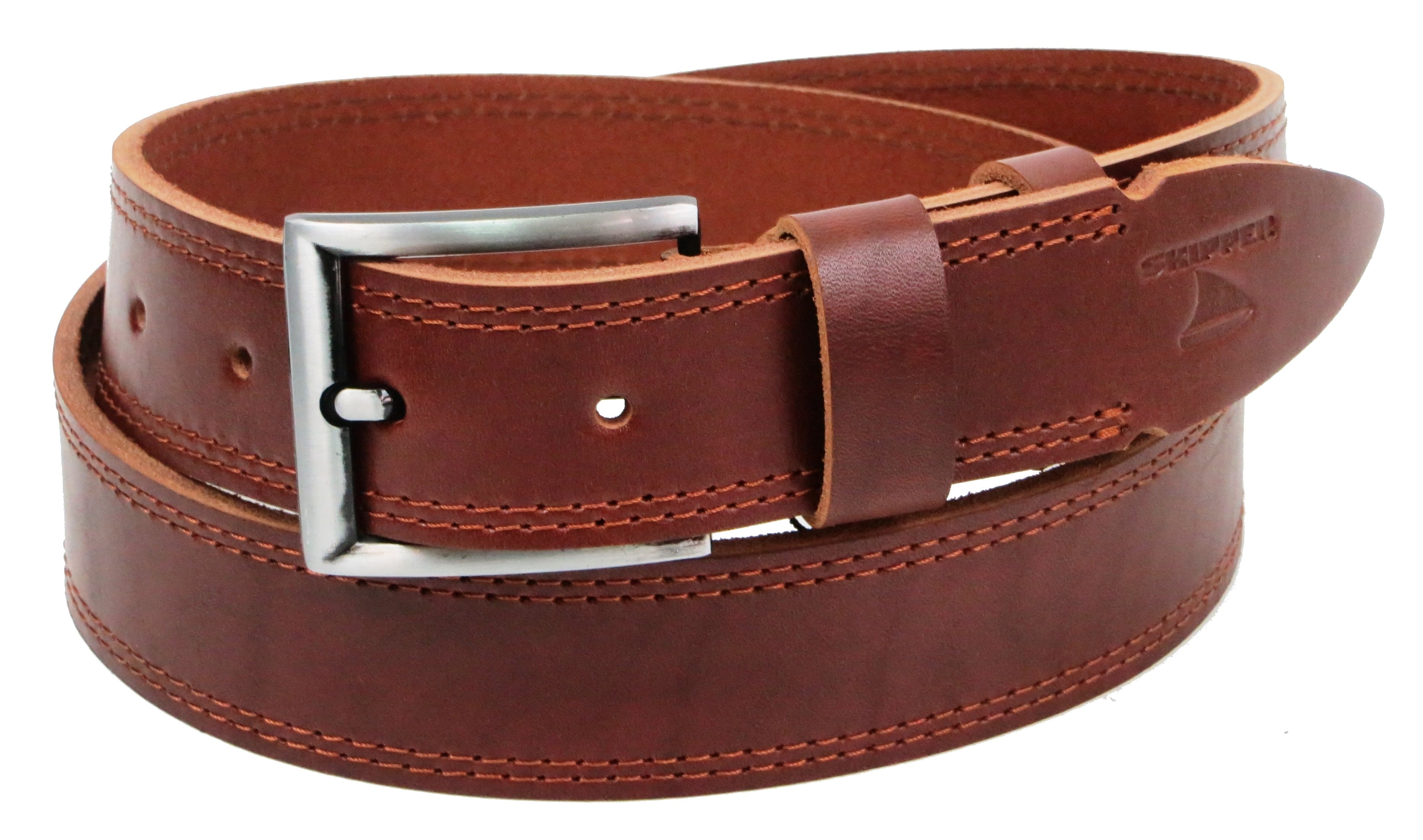 Ремень мужской Skipper кожаный Коричневый (1305-38)
