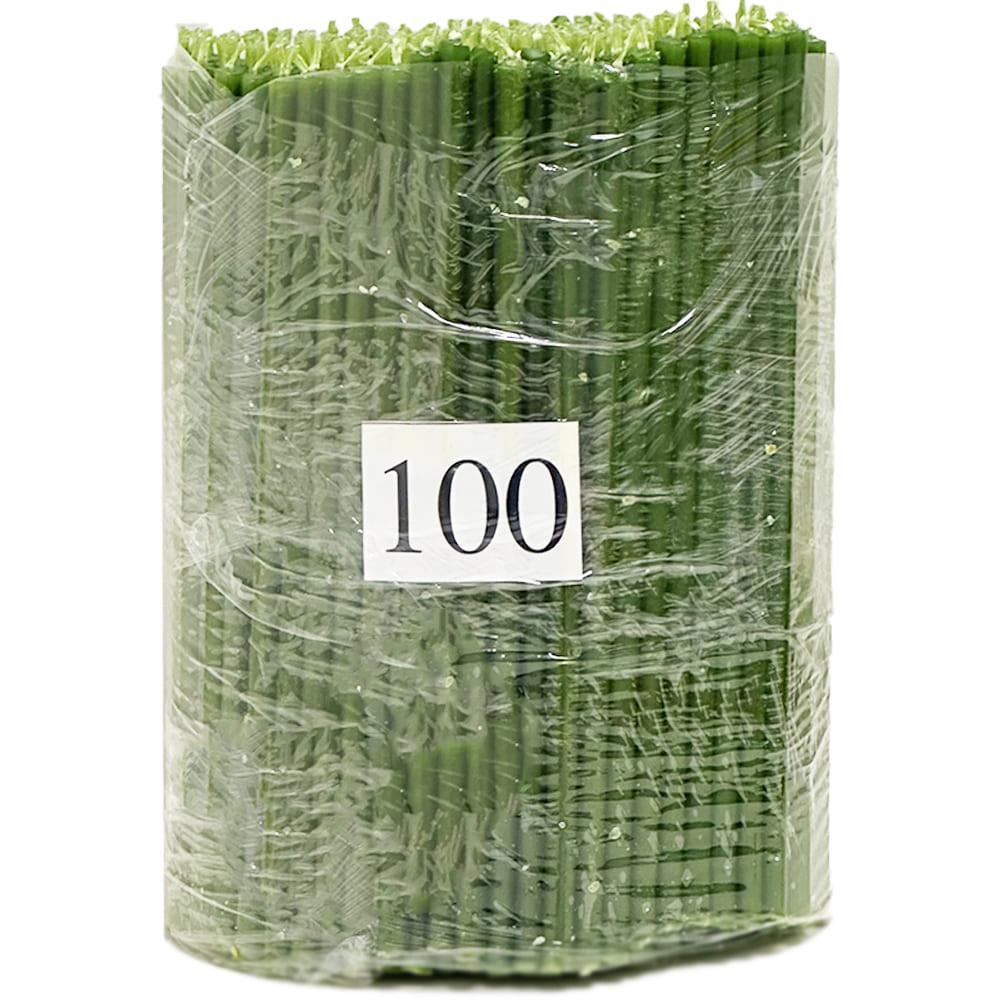 Свеча парафиновая №100 2 кг 16 см 500 шт. Зеленый (100пз2)