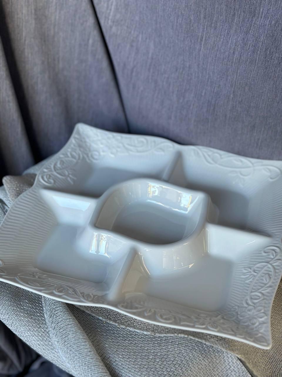 Менажниця TS Kitchen керамічна 33 см 5 секцій Білий (24628147) - фото 4 Менажниця TS Kitchen керамічна 33 см 5 секцій Білий (24628147) - фото 4