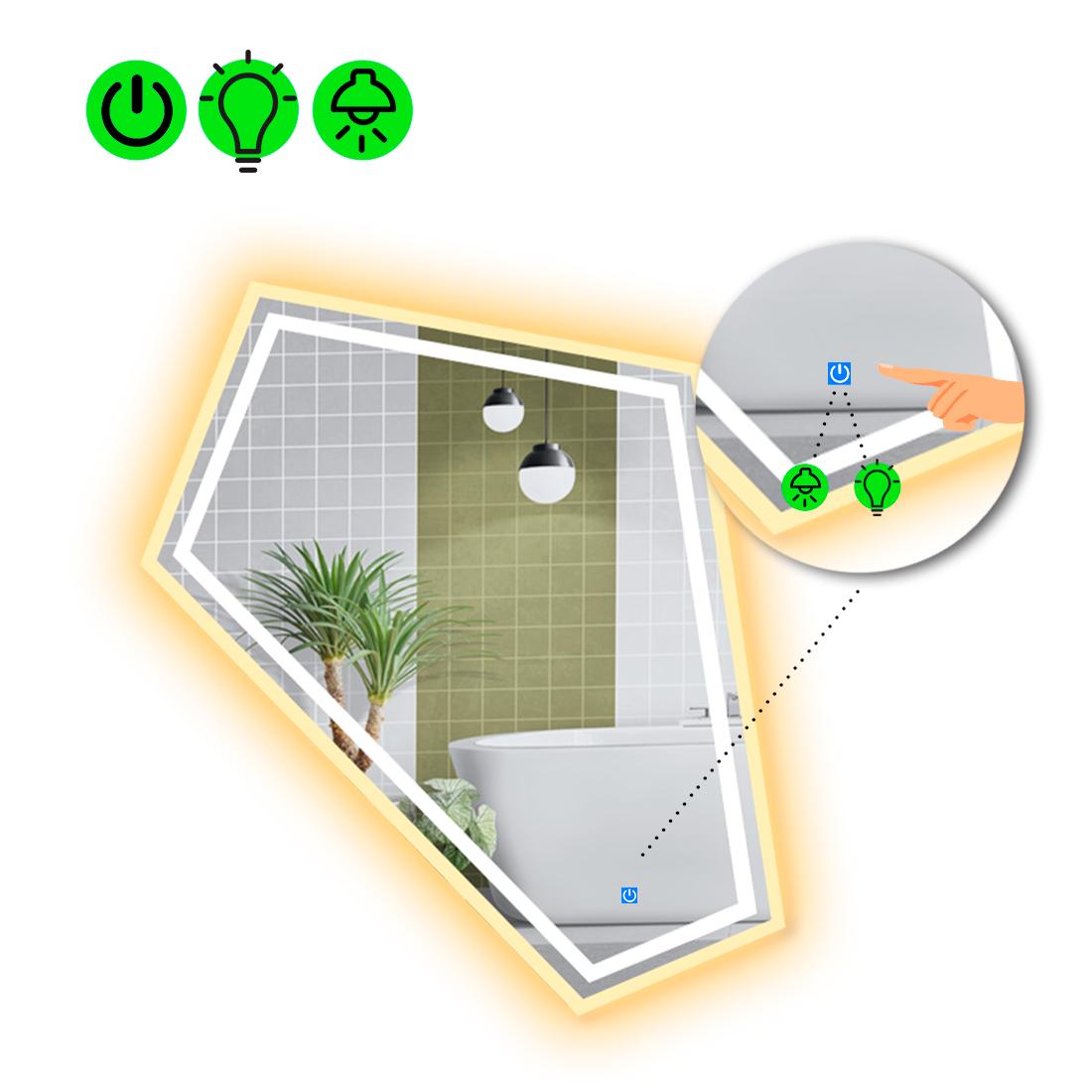 Зеркало с LED подсветкой Modulo 4 с сенсорной кнопкой управления 140x120 см (8776178)