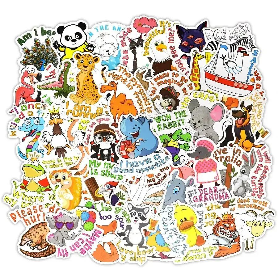 Набор наклеек Милые Детские травины для гаджета/телефона/авто 50 шт. (10044)
