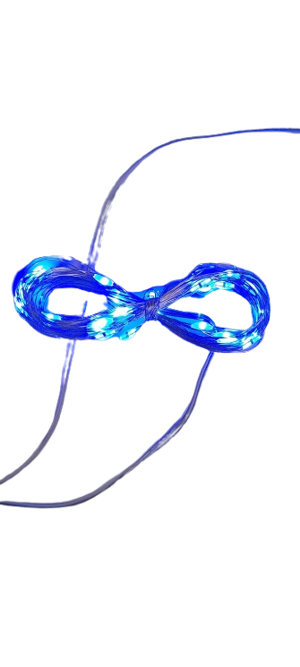 Гирлянда капля росы 50 LED на медной проволоке на батарейках и USB 5 м Синий (3844) - фото 2