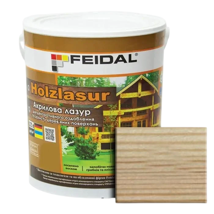 Лазурь акриловая Feidal Holzlasur бесцветная 0,75 л (1886455892)