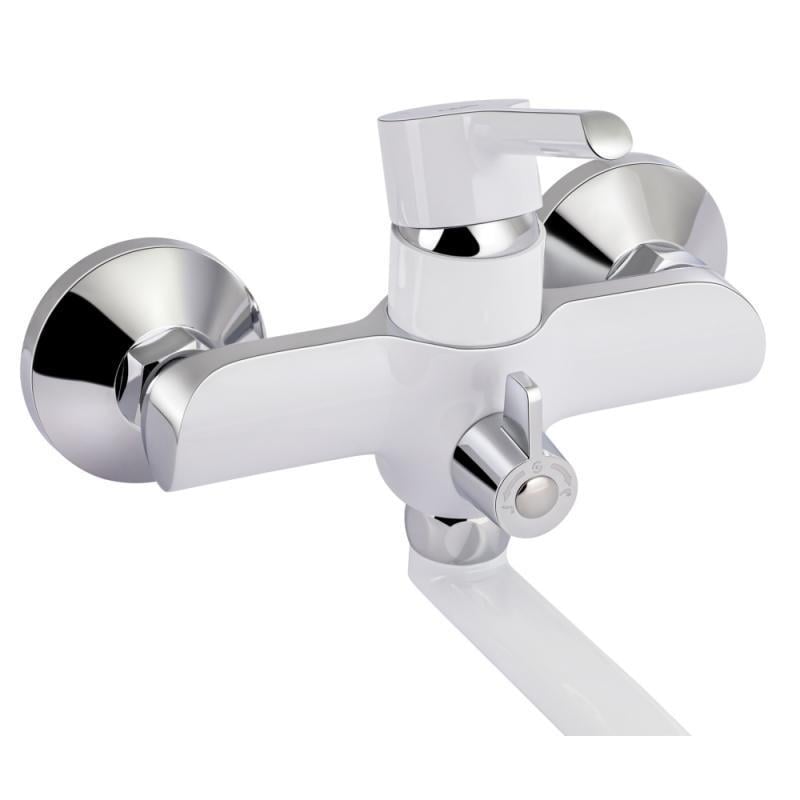 Смеситель для ванны Qtap Grand WCR 005 с лейкой и шлангом поворотный излив латунный Chrome/White (QTGRAWCR005) - фото 4