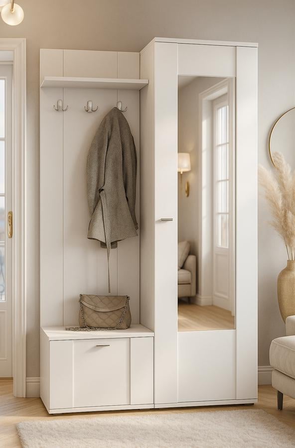 Прихожая в коридор Мастер Форм Марс правосторонняя 1100х340х2000 мм Нимфея альба (30734)