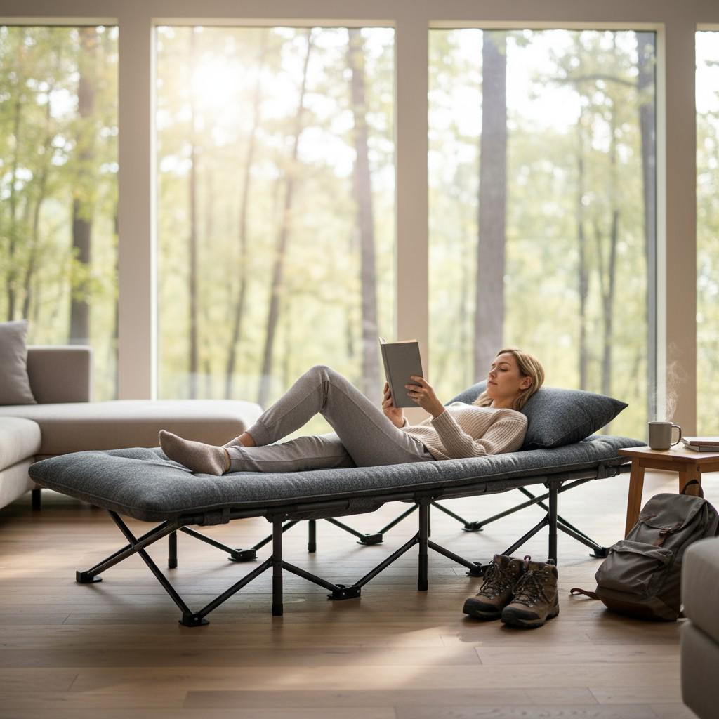 Шезлонг для отдыха с матрасом WCG CC-R11 сумка/матрас 190х68х30 см Черный (CC-R11 (1) - фото 4