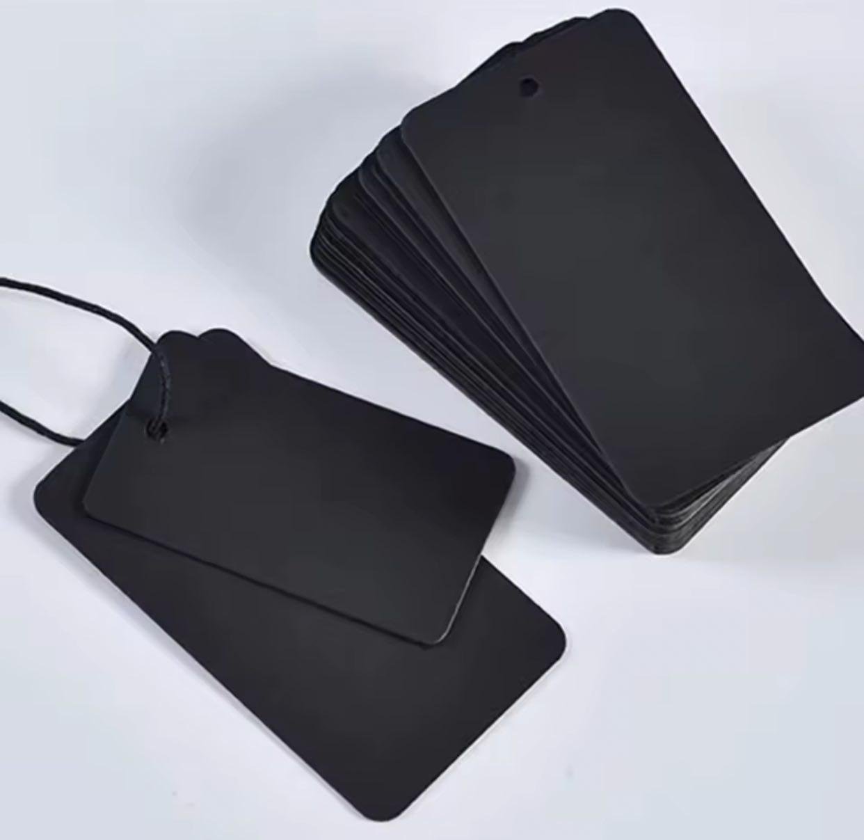 Бірка картонна та мотузка 100 шт. 30х40 мм Чорний