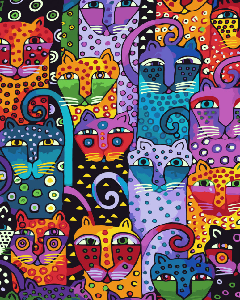 Картина по номерам Brushme Цветные коты (GX9372)