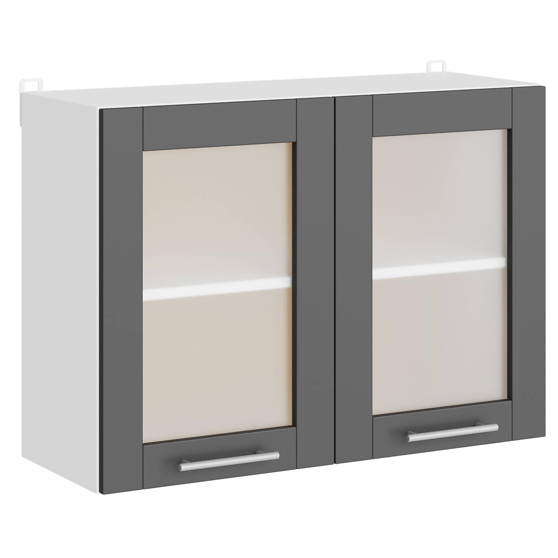 Шафа кухонна Еверест Еко модуль верхній з вітриною 800 80х30х58 см Біла/Графітова (09047)