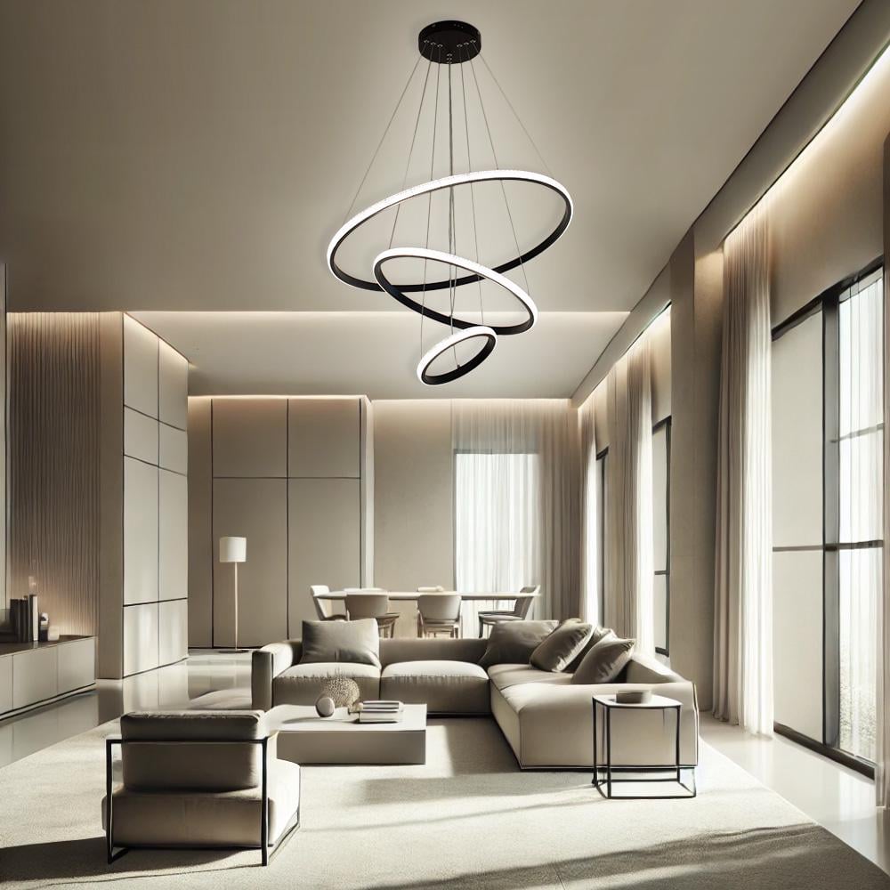 Люстра світлодіодна ESLLSE AKRILIKA 70 Вт 3R 600х1100 мм Чорний (10430) - фото 7