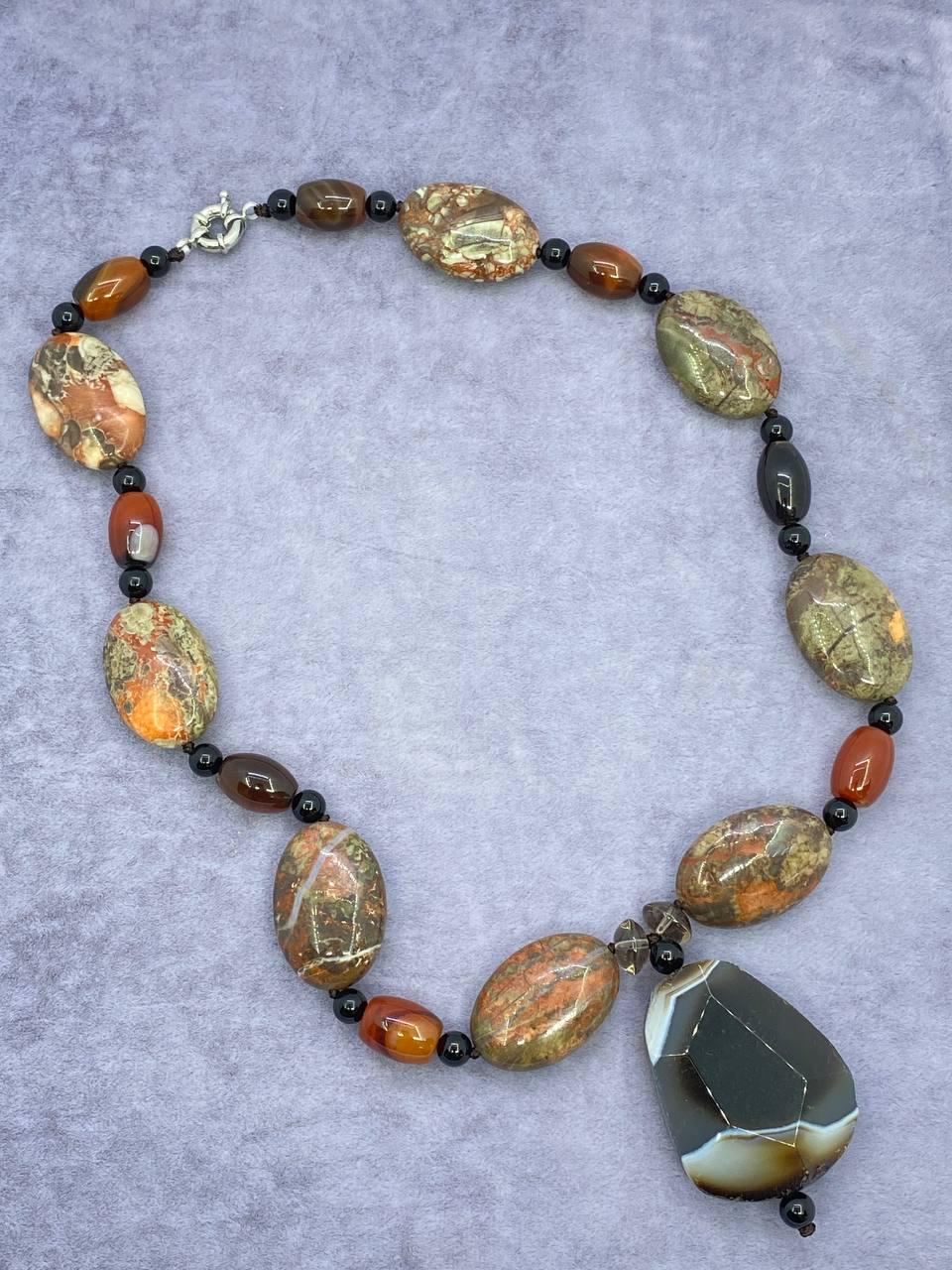 Бусы яшма 50 см Коричневый (677)