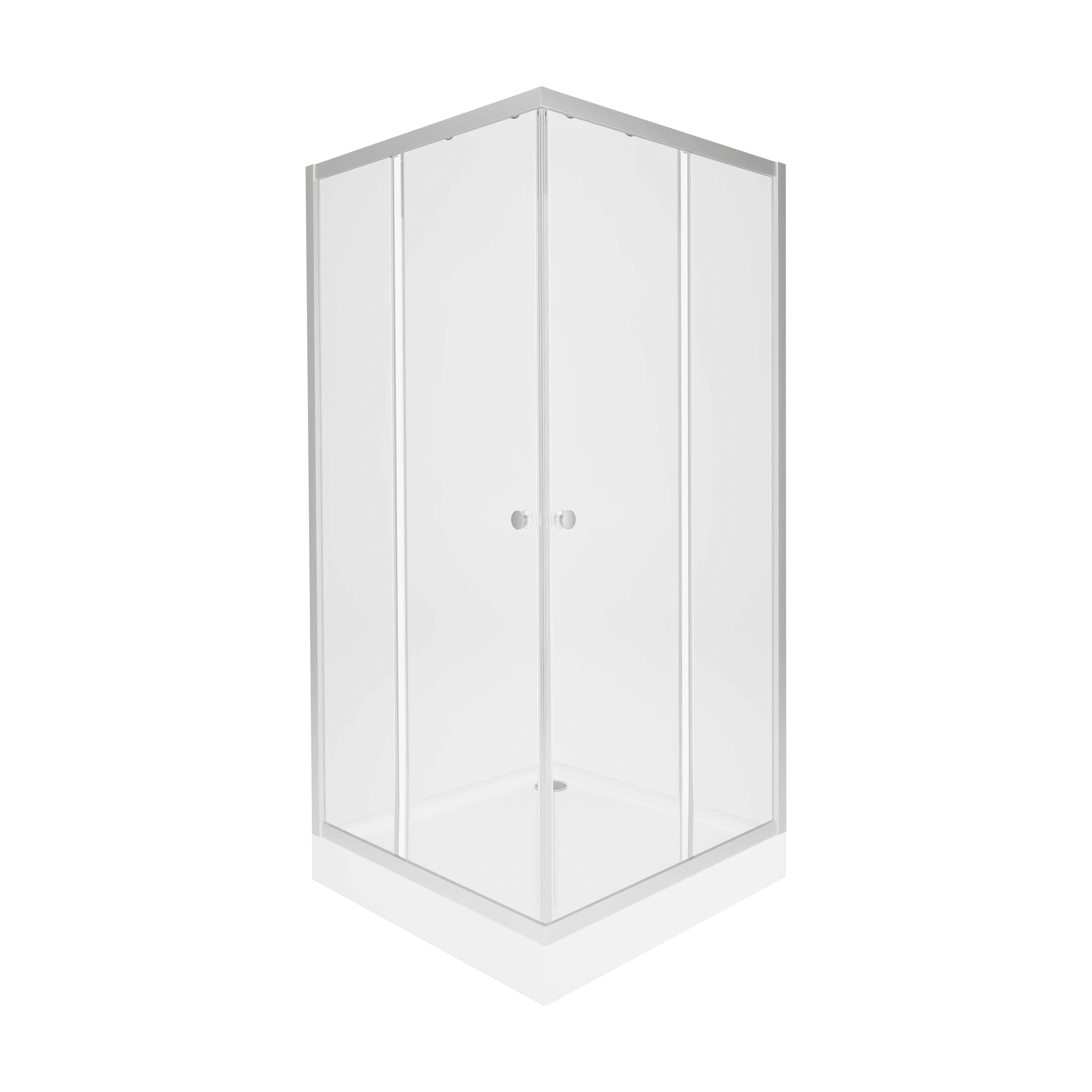 Набір Qtap душова кабіна Presto CRM1099SC5 Clear 2020х900х900 мм із піддоном Tern 309912C 90x90x12 см з сифоном