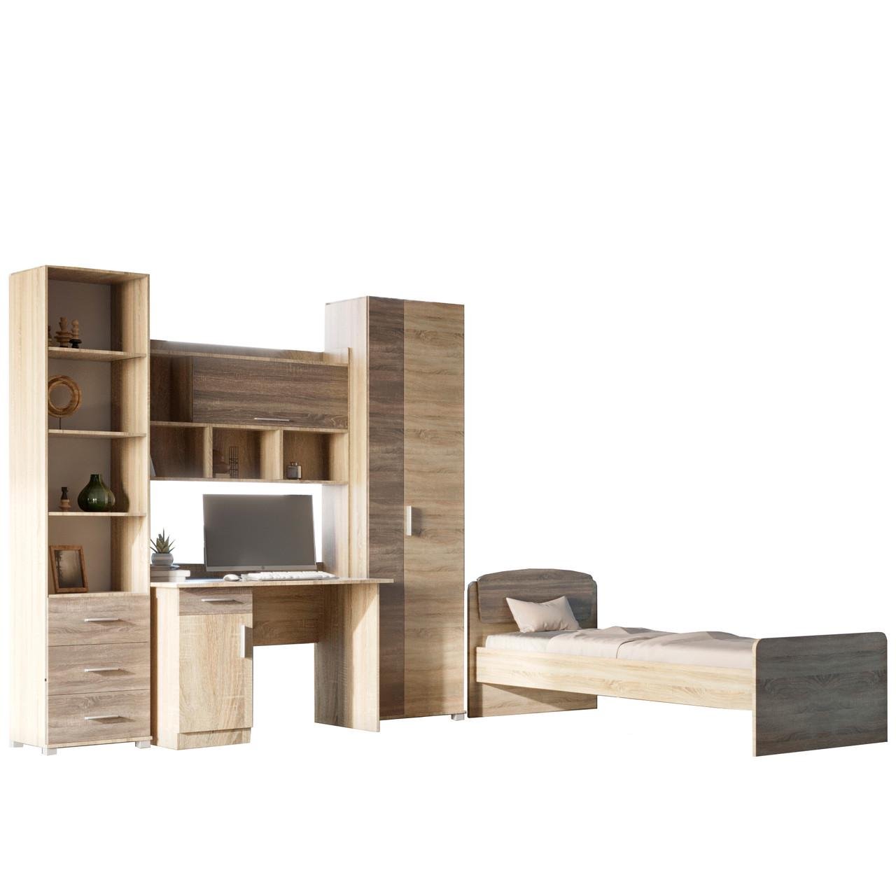 Спальня детская Эверест Бриз Комплект 7 модульная 4 элемента Сонома/трюфель (DTM-2561)