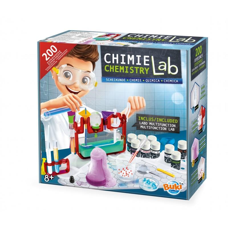 Набор для химических исследований Лаборатория юного химика 200 опытов Buki France Chemistry Lab 200 Experiments 8+ (SKU-375)