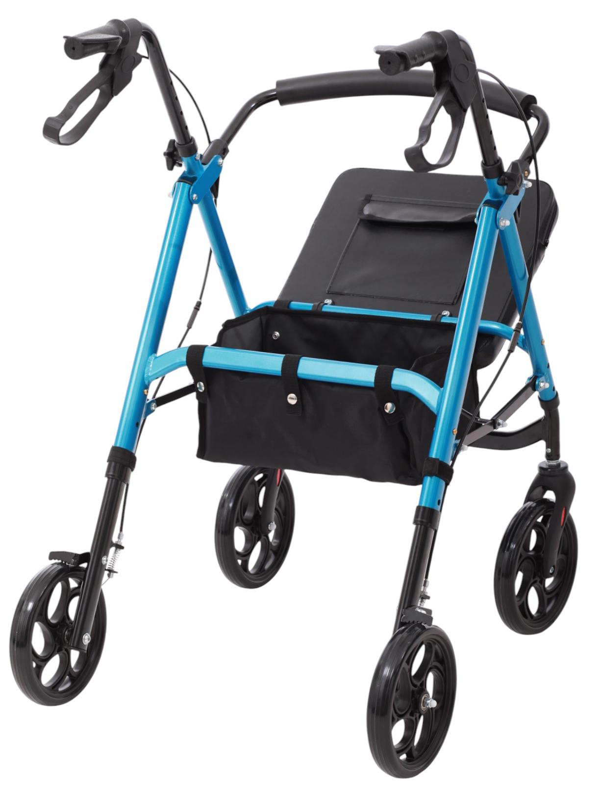 Ролатор алюминиевый MED1-KY9158L-8 облегчен с регулировкой высоты сиденья (MED1-KY9158L-8) - фото 2