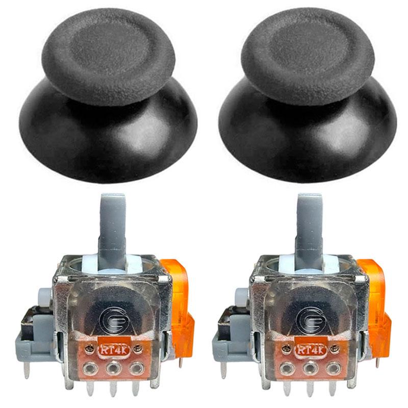 Электромагнитный 3D-механизм стикджойстика PS4 с датчиком TMR 2 шт. и стики V2 2 шт. Серый