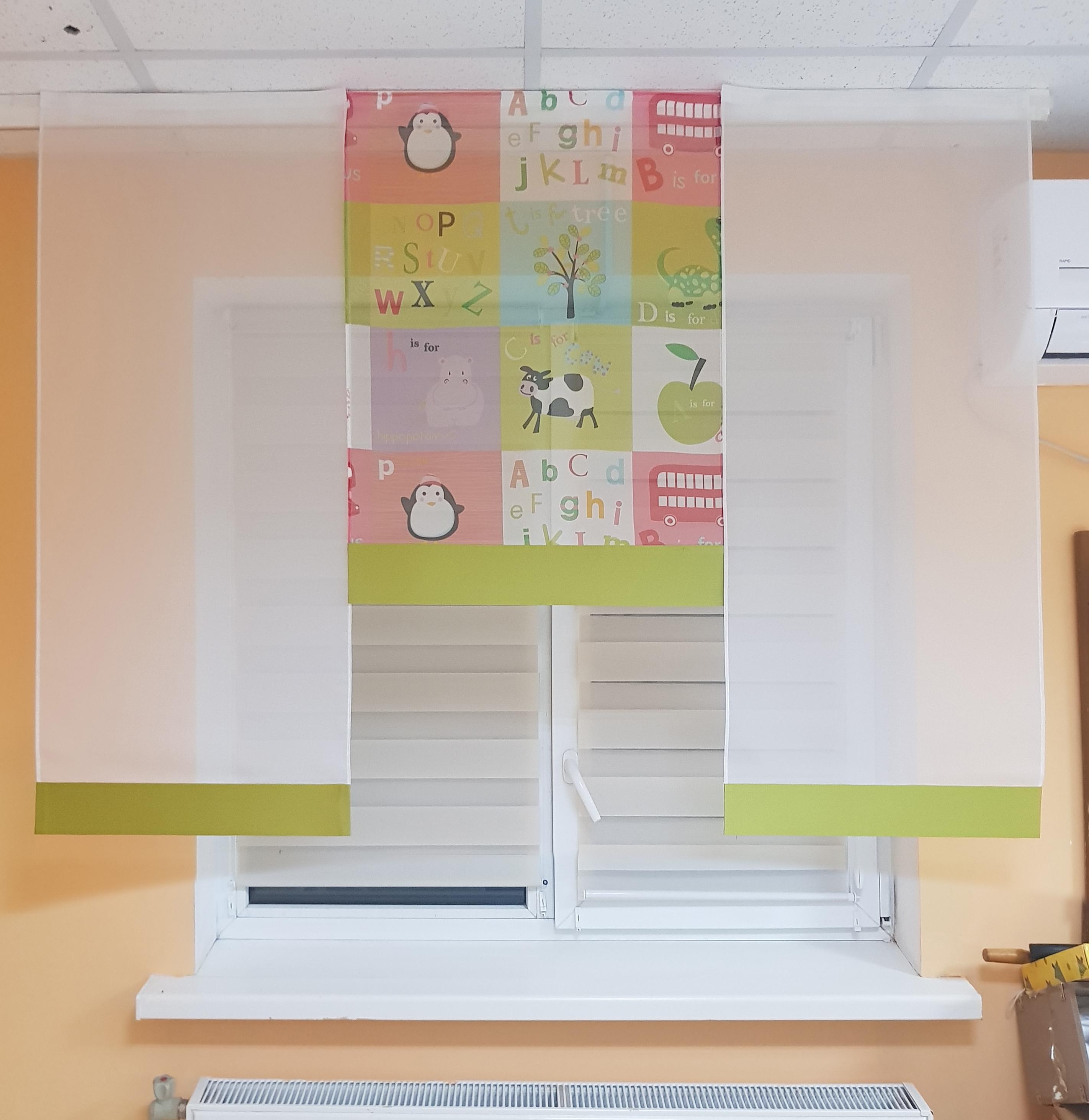 Комплект пенельных занавесок Firanka Animals 1,5 м 3 шт. Салатовый (6_3п)