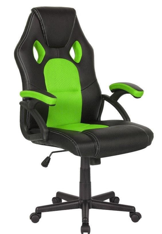 Кресло компьютерное игровое Home Fest OSKAR Черный с зеленым (G-5199 Green) - фото 1