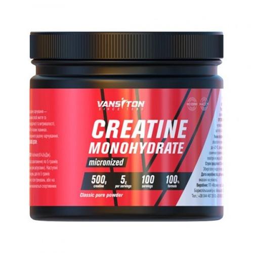 Креатин моногідрат Vansiton Creatine Monohydrate 500 г 100 порцій Unflavored - фото 1