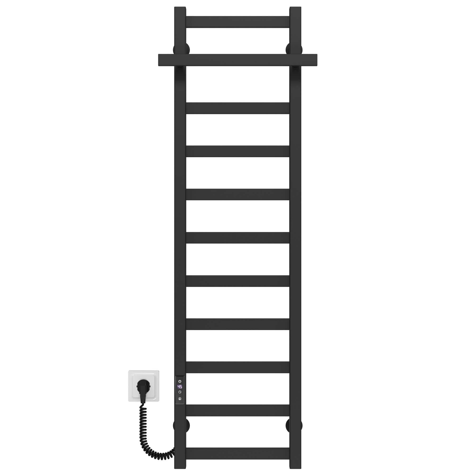 Рушникосушарка електрична Deffi Nicolе П11 JD04 ліве підключення нержавіюча сталь 400х1200 мм Чорний (A.NI.120.40.11.E.B.L.2)