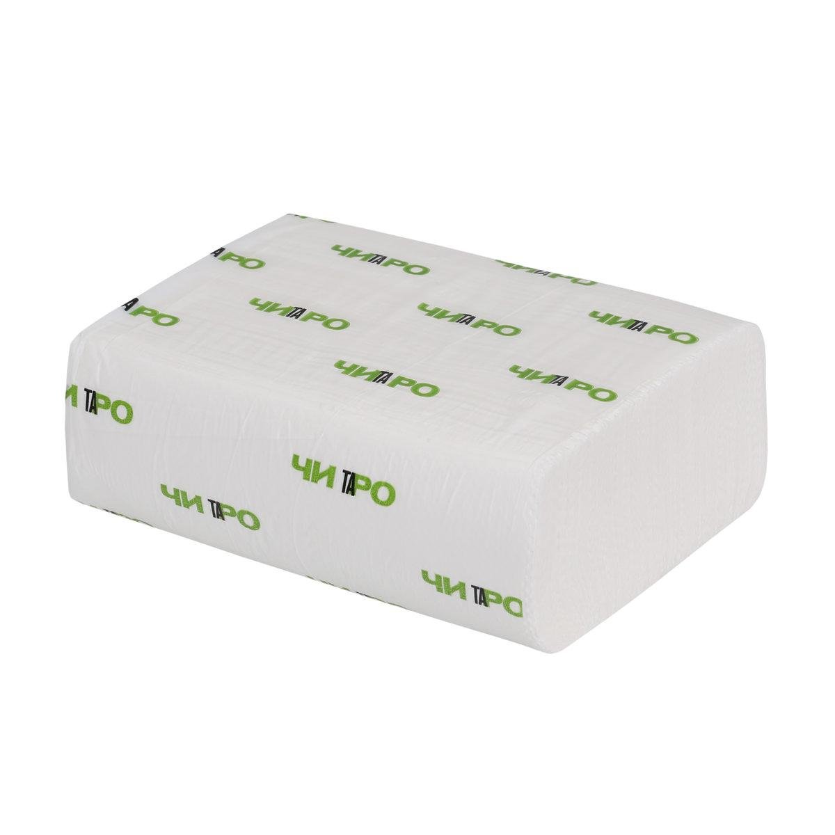 Бумажные полотенца ЧИТАРО 117505 Z-сложения узкопанельные 2-слойные 200 листов 21х22 см (7859)