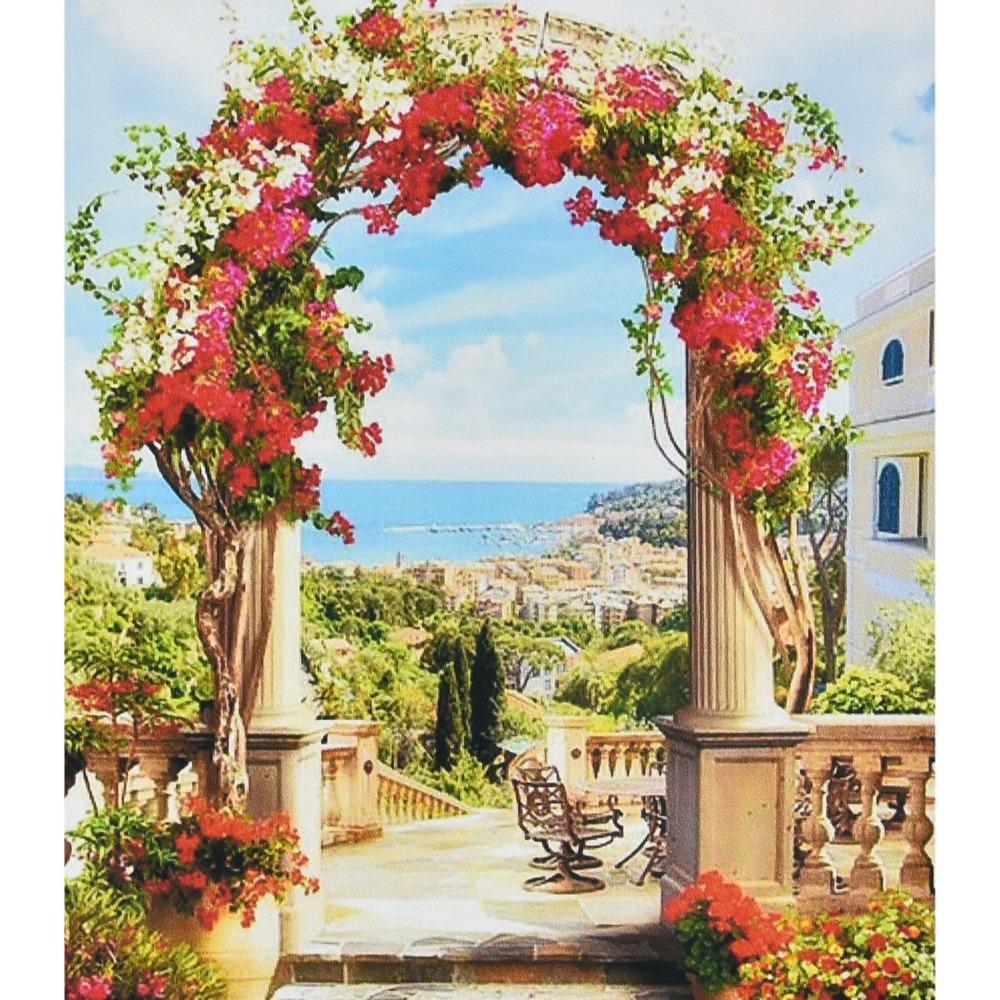 Картина по номерам Strateg Арка из цветов алмазная вышивка мозаика 30x40 см (VM-127-A-284)