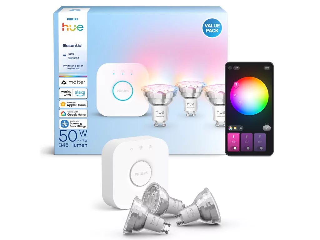 Стартовый комплект Philips hue GU10 Essential White and Color 3 шт./Bridge Apple HomeKit