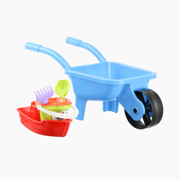 Детская тачка KinderWay 01-127 с лодочкой и набором для песка (45937)