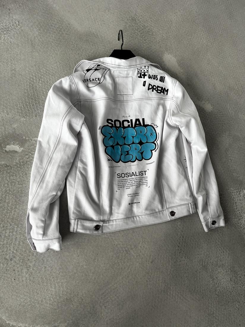 Куртка джинсова 4-034 M Білий (34390) - фото 2 Куртка джинсова 4-034 M Білий (34390) - фото 2