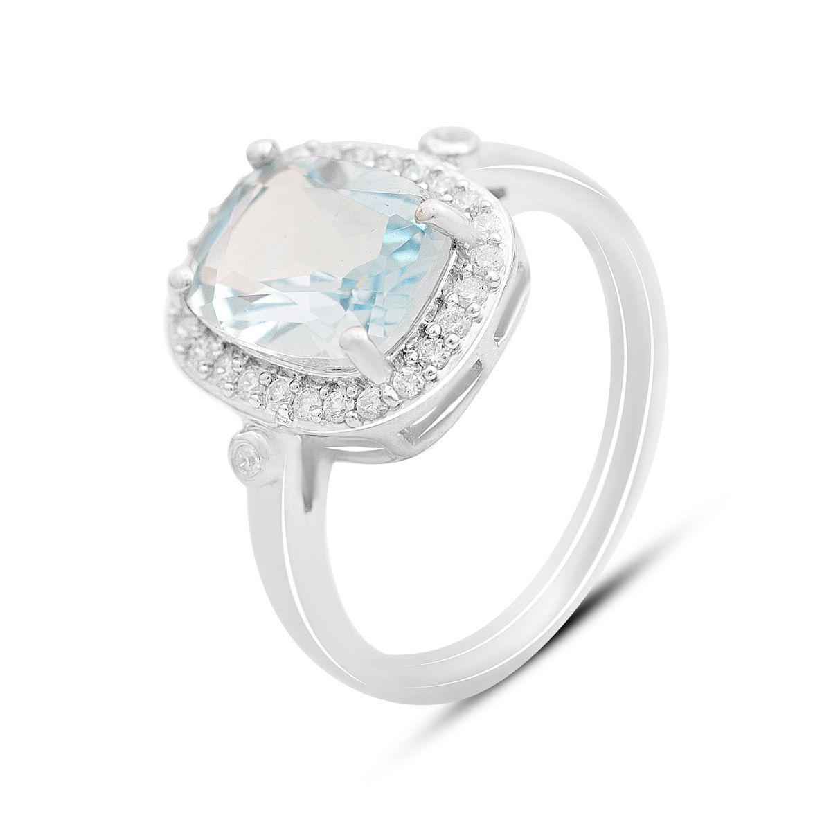 Кольцо серебряное Tiva с натуральным топазом 3,637 ct 3,45 г р. 18 (2166139)