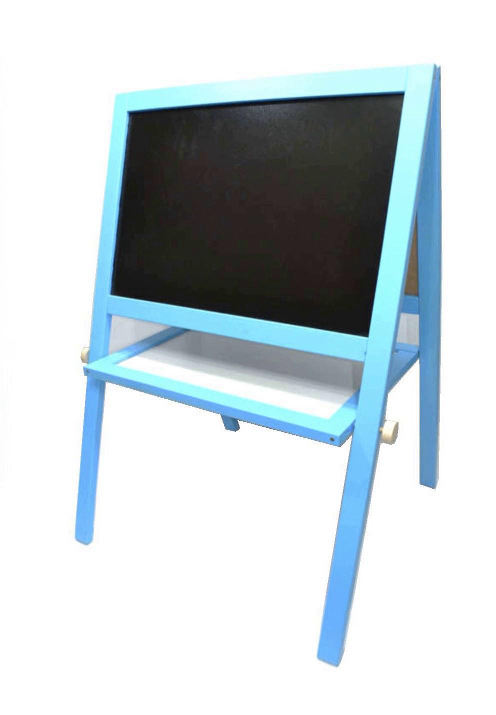 Мольберт детский двухсторонний магнитный деревянный Голубой (59619)